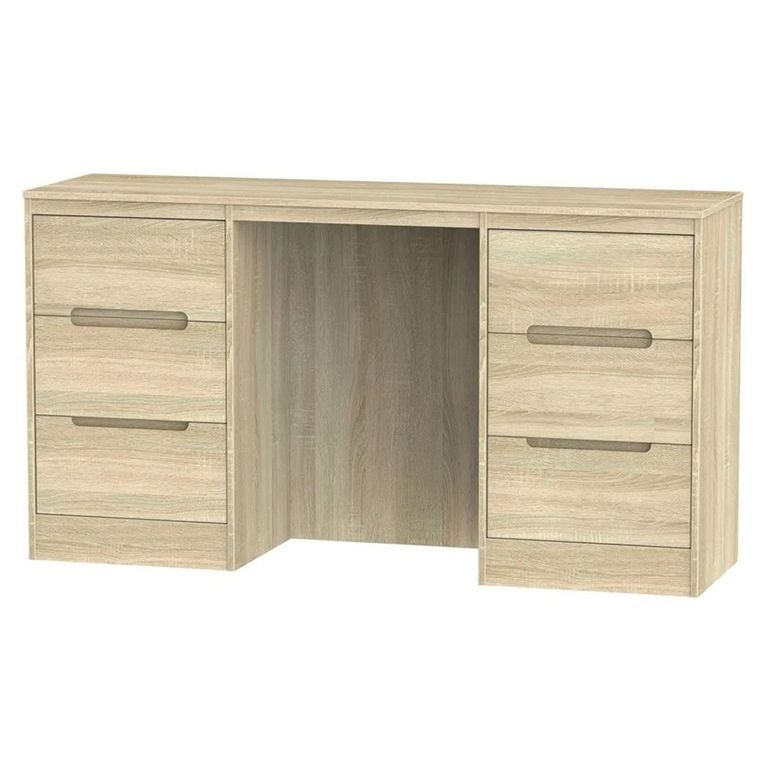 Monaco Dressing Table - Double - 6 Drawer - Oak