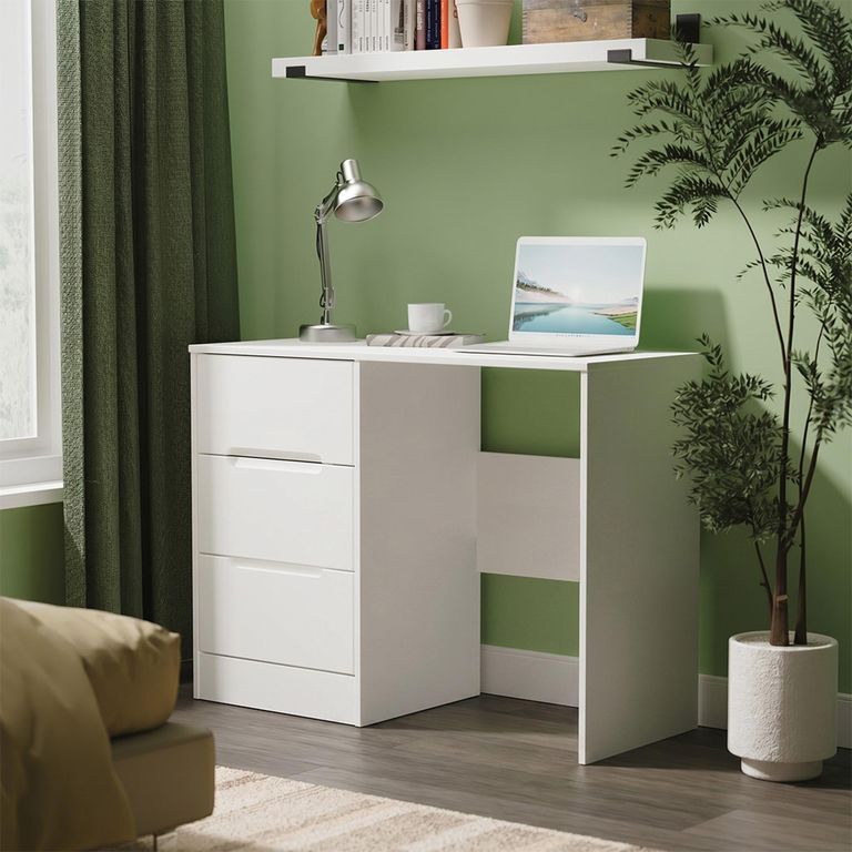 Monaco Dressing Table - Single - 3 Drawer - White