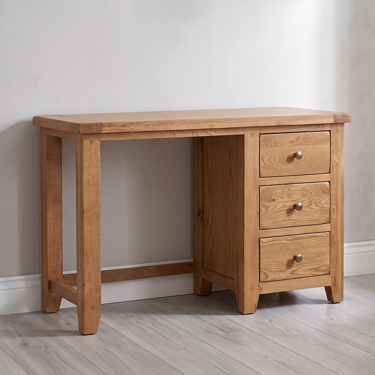 Melbourne Country Oak Dressing Table - 3 Drawer - Rustic