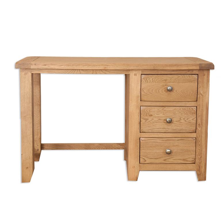 Melbourne Country Oak Dressing Table - 3 Drawer - Rustic