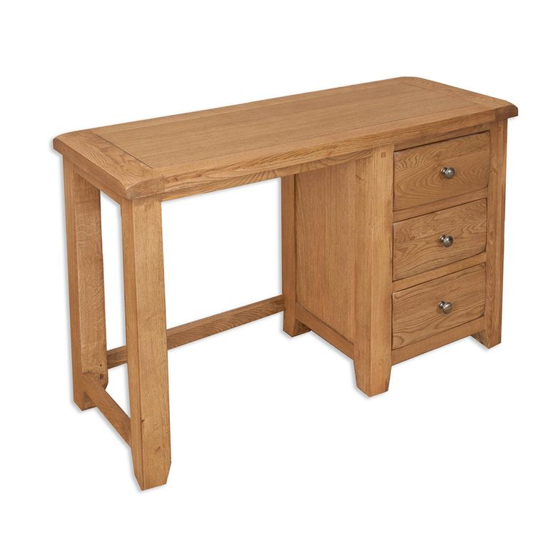 Melbourne Country Oak Dressing Table - 3 Drawer - Rustic