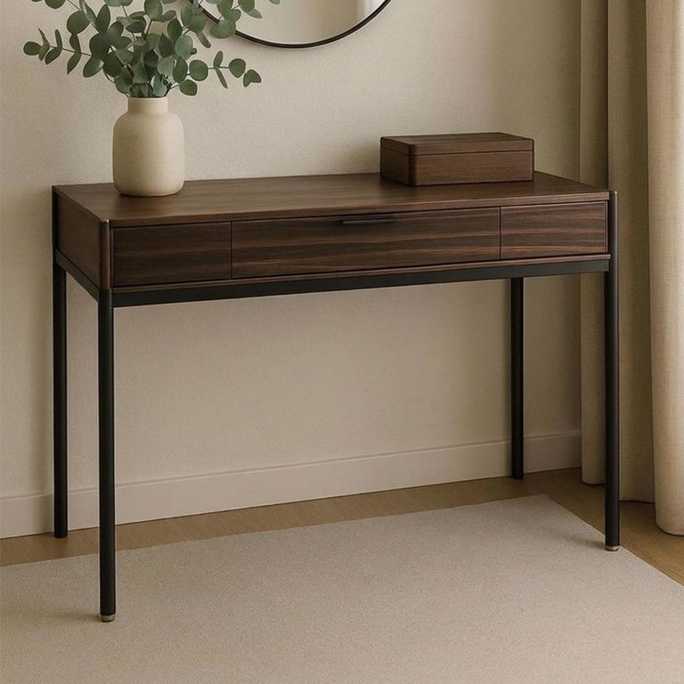 Bali Dressing Table - 1 Drawer - Dark Ebony Veneer