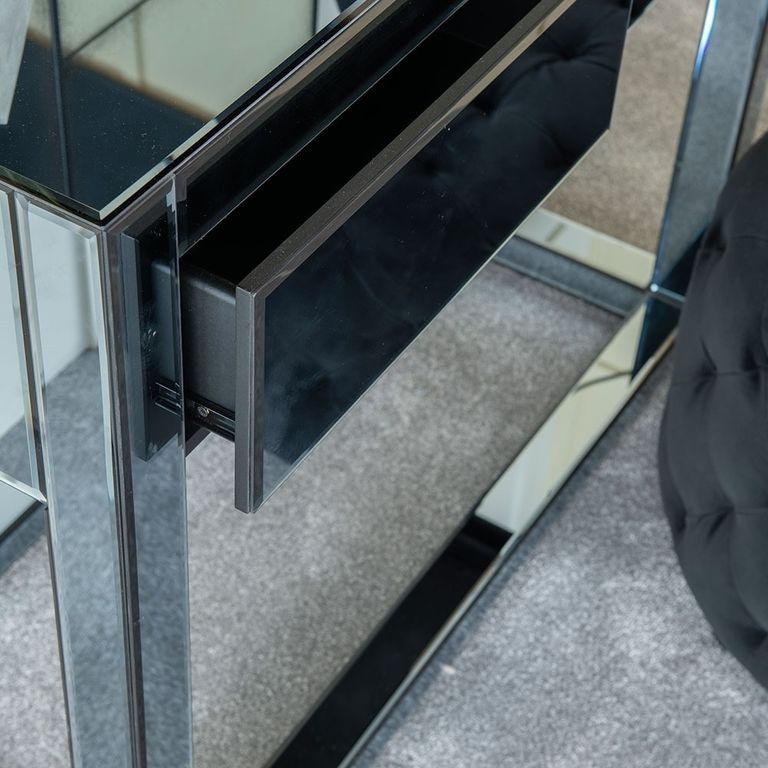 Clearance - Moda Smoke Mirrored 2 Drawer Dressing Table