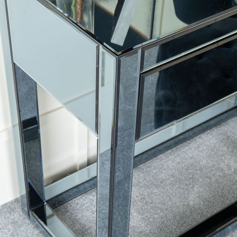 Clearance - Moda Smoke Mirrored 2 Drawer Dressing Table