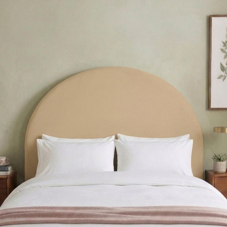 Hibiscus Headboard - Cologne Latte - Fabric - Sizes Available