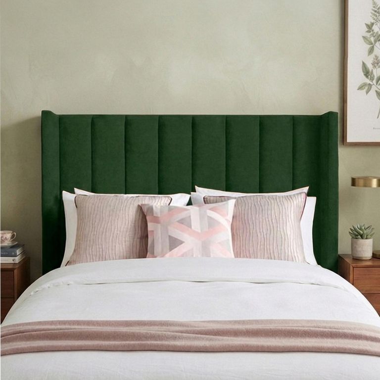 Poppy Floor Standing Headboard - Bottle Green - Fabric - Sizes Available