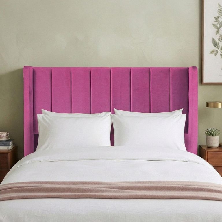 Poppy Floor Standing Headboard - Fuchsia Pink - Fabric - Sizes Available