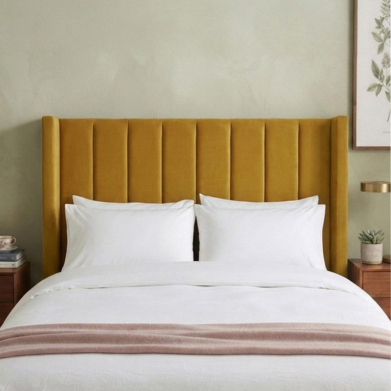Poppy Floor Standing Headboard - Saffron - Fabric - Sizes Available