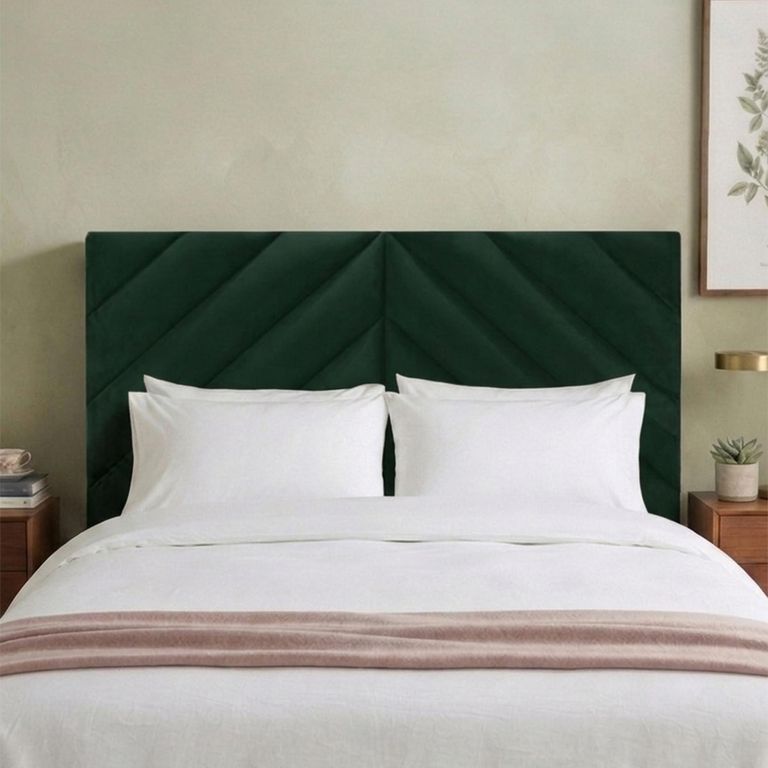 Rose Headboard - Bottle Green - Fabric - Sizes Available