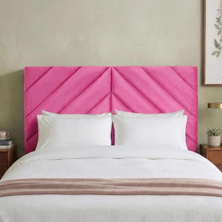 Rose Headboard - Fuchsia Pink - Fabric - Sizes Available