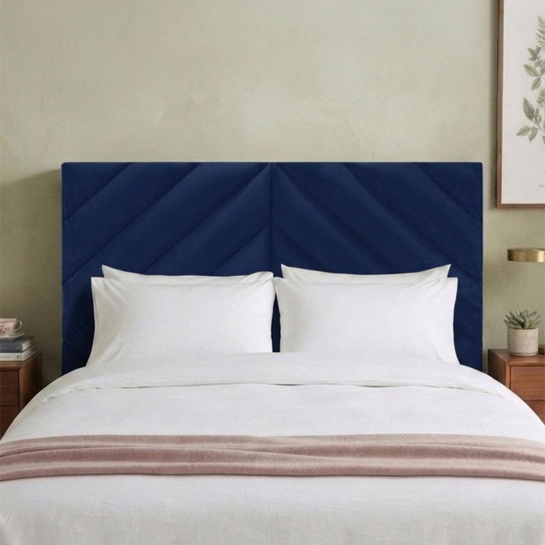 Rose Headboard - Royal Blue - Fabric - Sizes Available