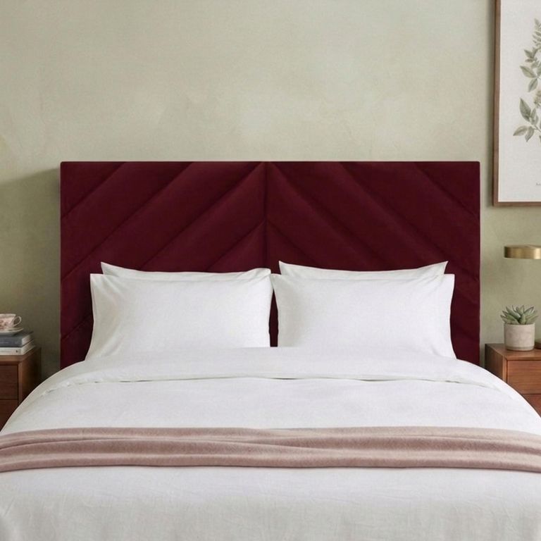 Rose Headboard - Wine - Fabric - Sizes Available