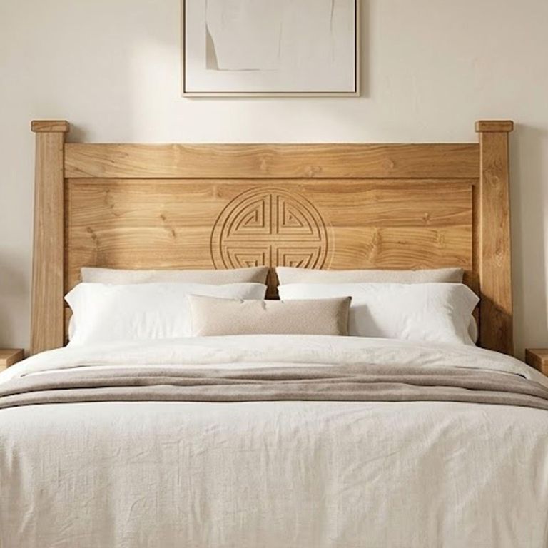 Sumbawa Natural Teak Wood 183cm Oriental Style Headboard 