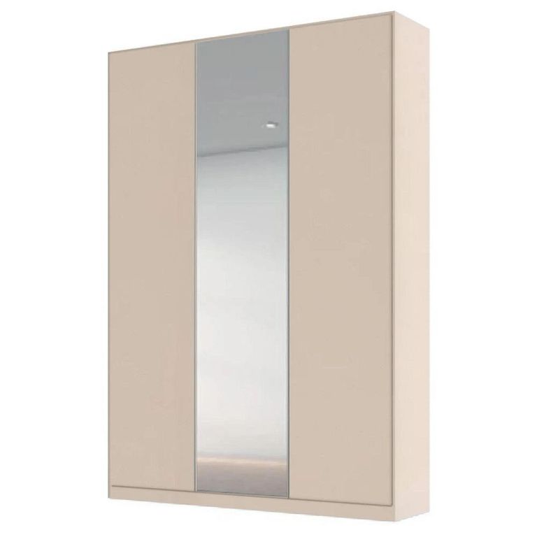 Alabama Wardrobe - 136cm - 3 Door - Mirror - Metallic Dark Grey