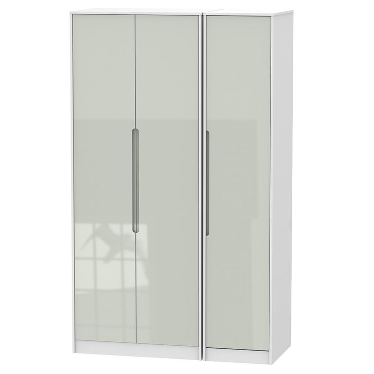 Monaco Wardrobe - 3 Door - Tall - Triple - Cashmere Gloss and White