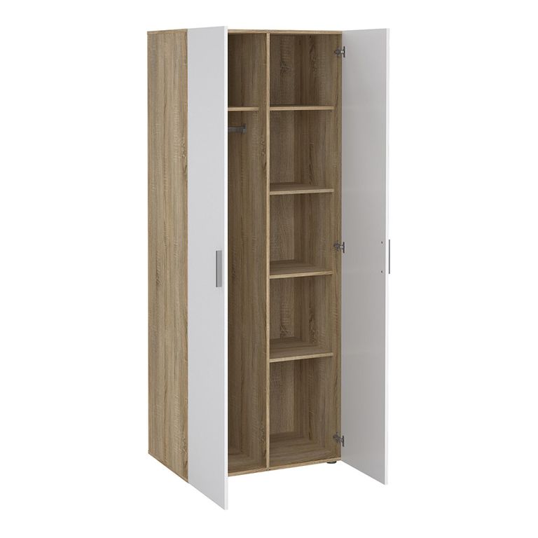 Pepe Wardrobe - 2 Door - Oak and White Gloss