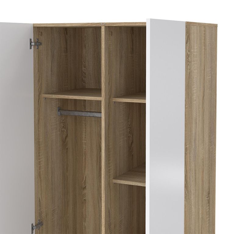 Pepe Wardrobe - 2 Door - Oak and White Gloss
