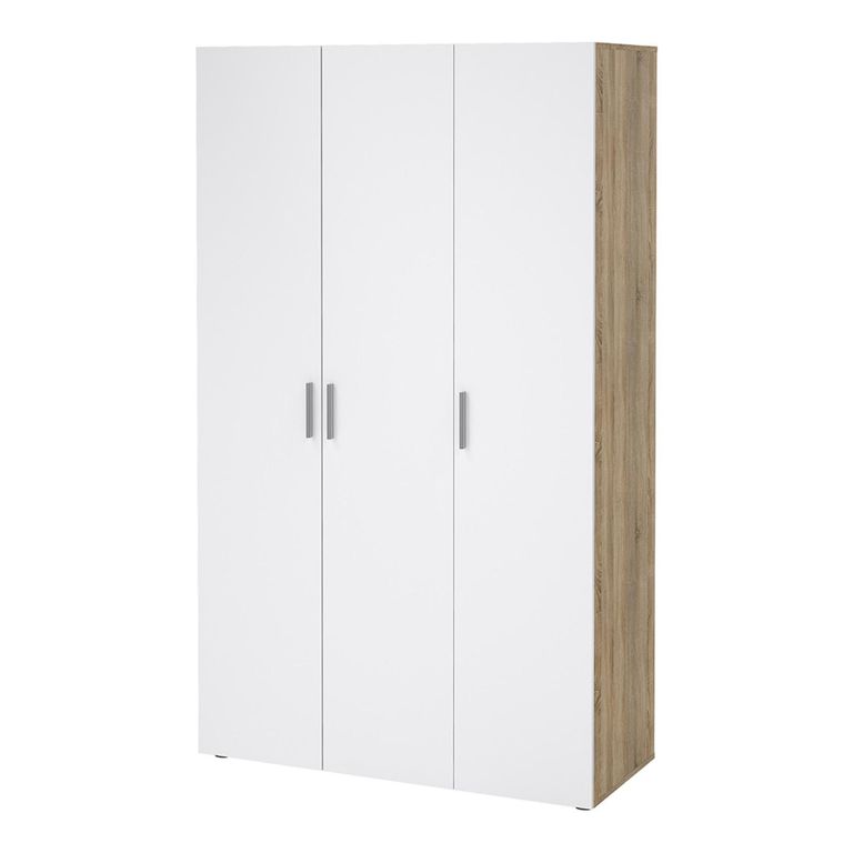 Pepe Wardrobe - 3 Door - Oak and White Gloss