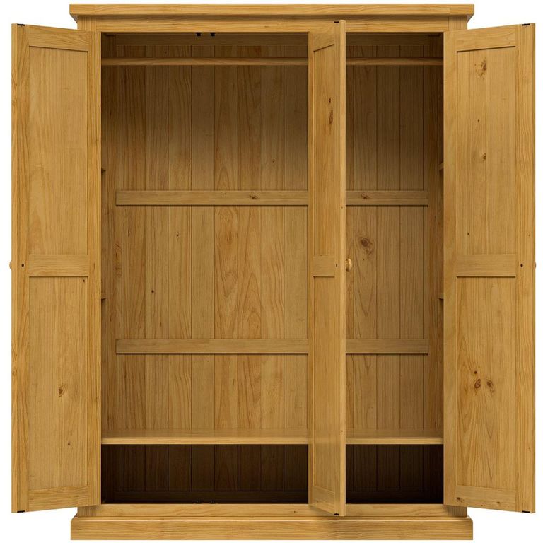 Churchill Wardrobe - 3 Door - Waxed Pine