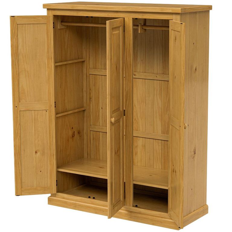 Churchill Wardrobe - 3 Door - Waxed Pine
