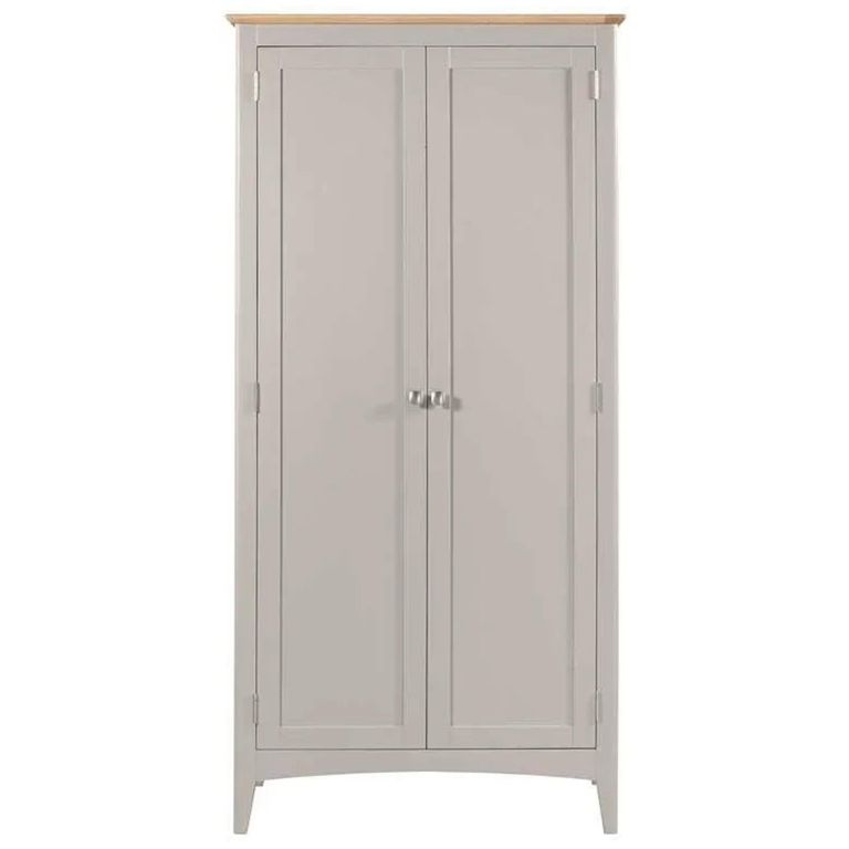Clearance - Lowell Hanging Wardrobe - 2 Door - Grey & Oak - A476