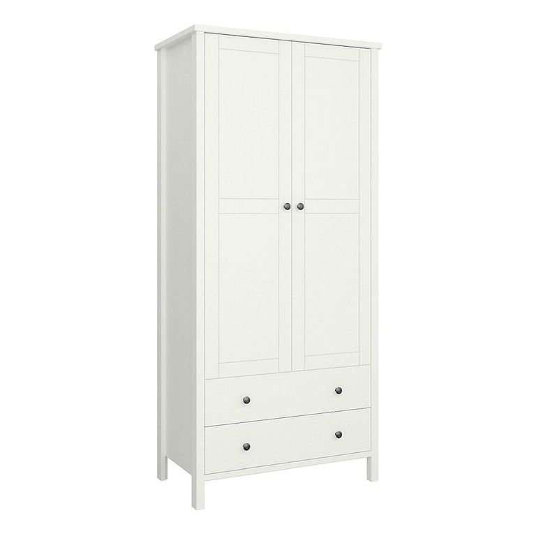 Clearance - Tromso Wardrobe - 2 Door 2 Drawer - Off White - A536