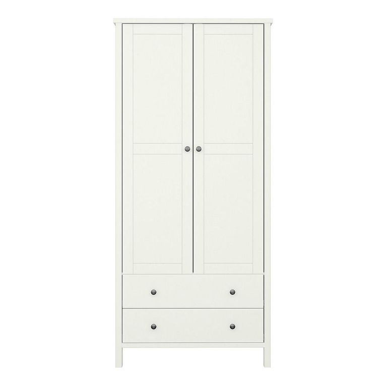 Clearance - Tromso Wardrobe - 2 Door 2 Drawer - Off White - A536