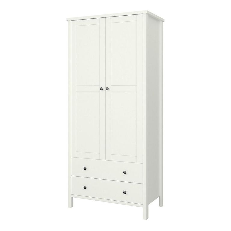 Clearance - Tromso Wardrobe - 2 Door 2 Drawer - Off White - A536