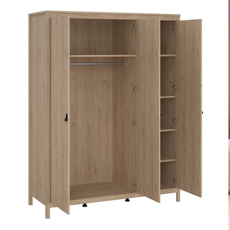 Barcelona Wardrobe - 3 Door - Jackson Hickory Oak