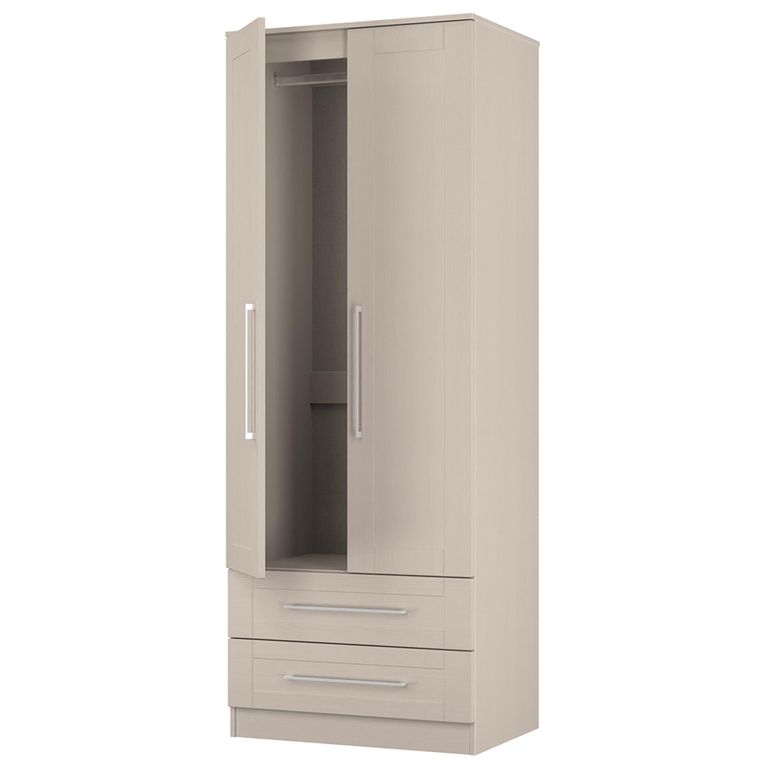 York Wardrobe - 2 Door - 2 Drawer - Tall - Cashmere Ash