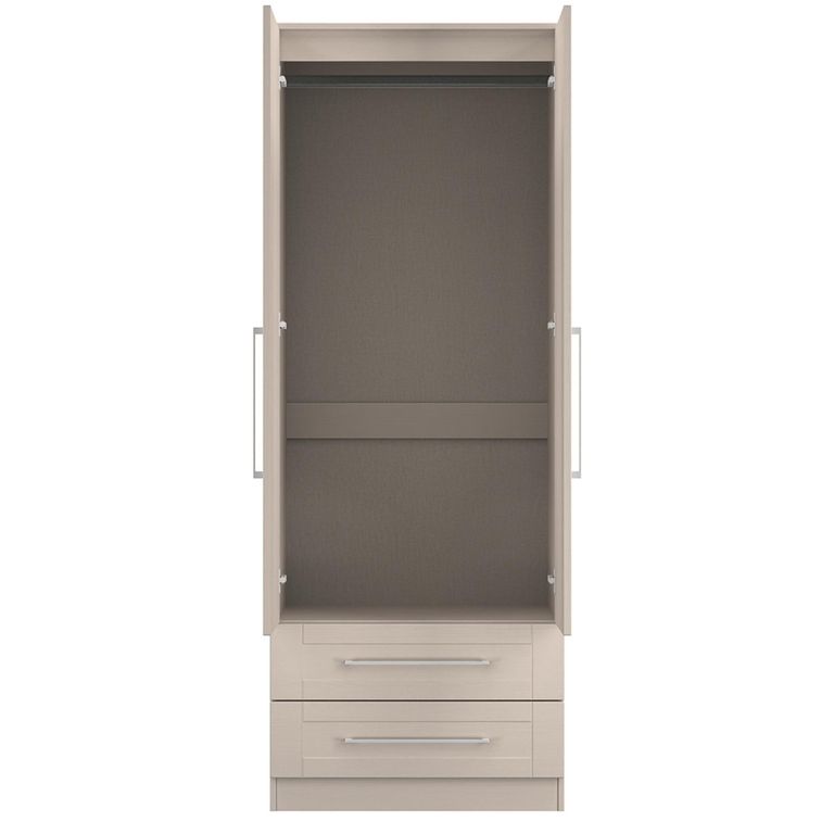 York Wardrobe - 2 Door - 2 Drawer - Tall - Cashmere Ash