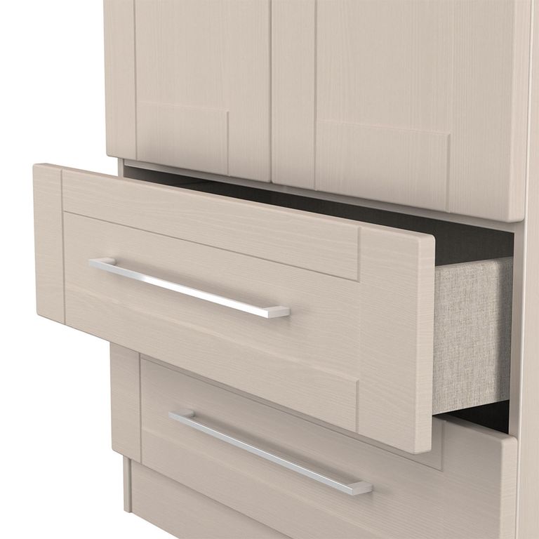 York Wardrobe - 2 Door - 2 Drawer - Tall - Cashmere Ash