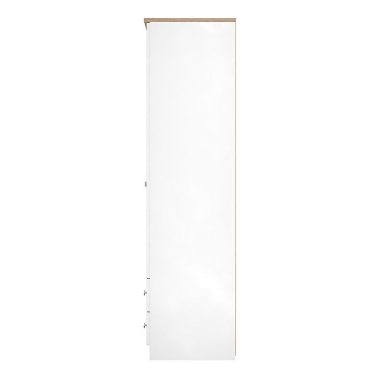 Sussex Wardrobe - 2 Door - 2 Drawer - Double - White and Oak