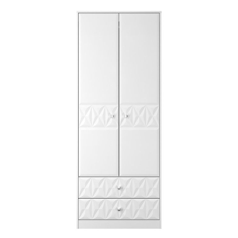 San Jose Wardrobe - 2 Door - 2 Drawer - Tall - White