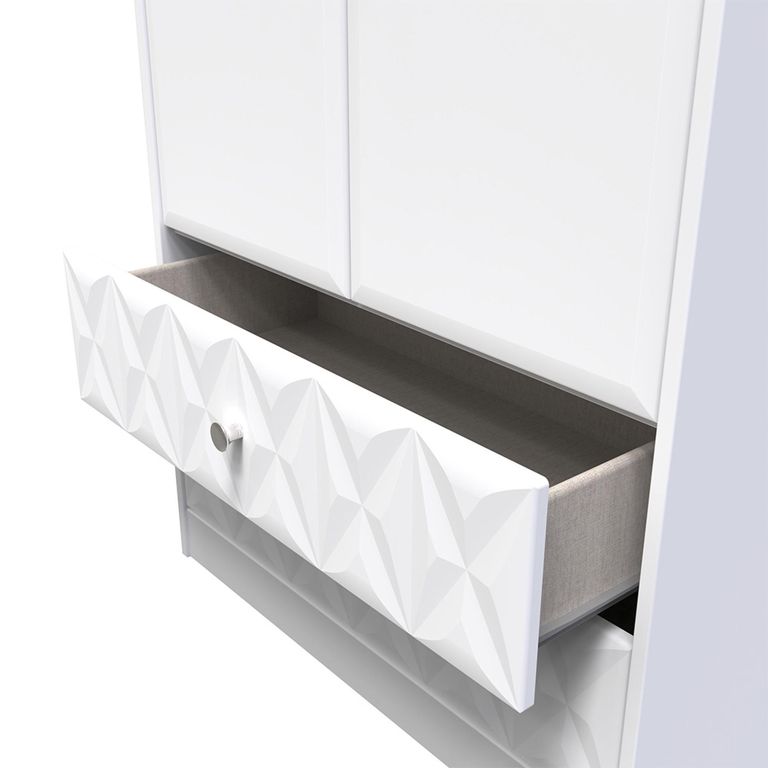 San Jose Wardrobe - 2 Door - 2 Drawer - Tall - White