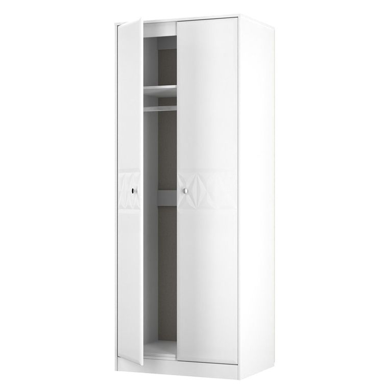San Jose Wardrobe - 2 Door - Plain - Tall - Matt White