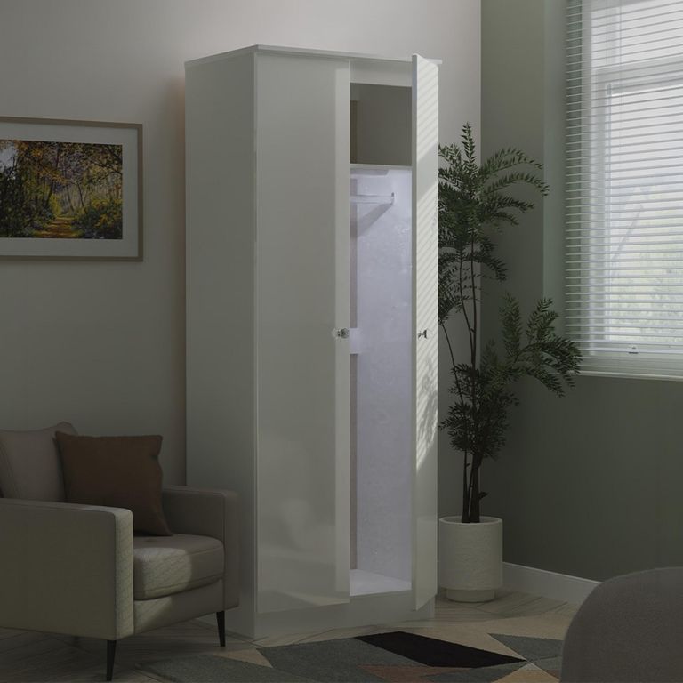 Lumiere Wardrobe - 2 Door - Plain - White