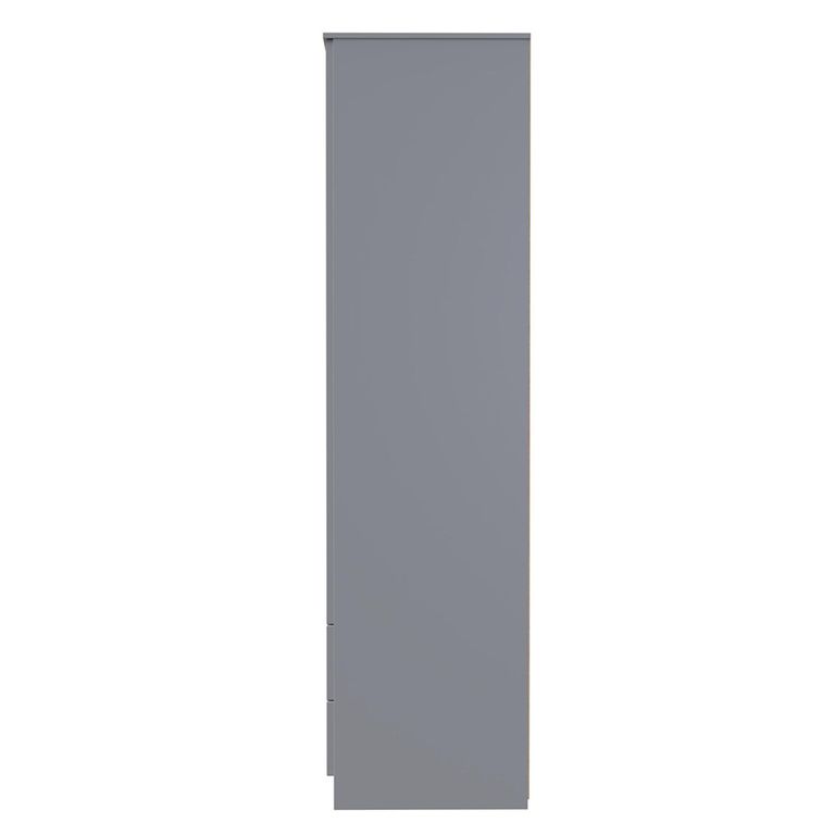 Milan Wardrobe - 2 Door - 2 Drawer - Double - Grey