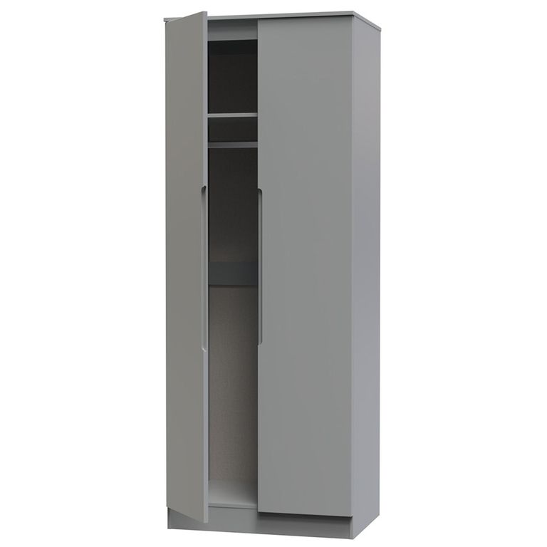 Milan Wardrobe - 2 Door - Plain - Tall - Grey