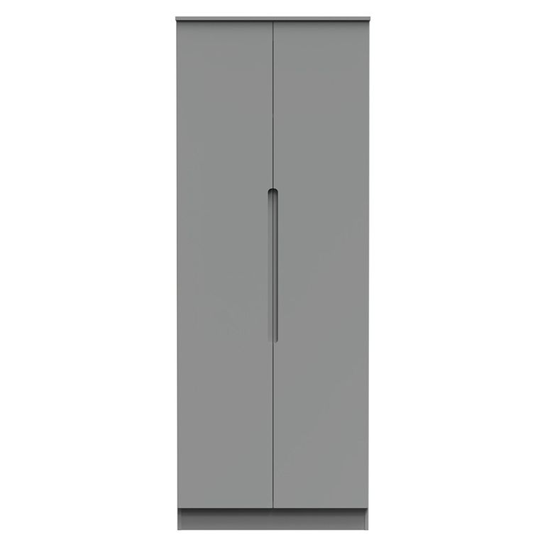 Milan Wardrobe - 2 Door - Plain - Tall - Grey