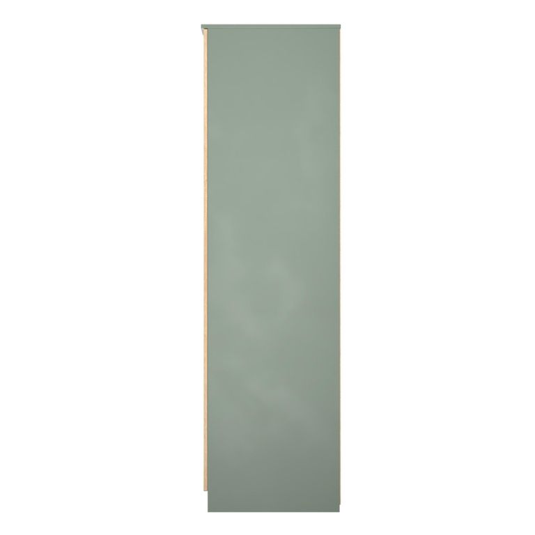 Java Fluted Wardrobe - 2 Door - 1 Mirror - Natural and Reed Green