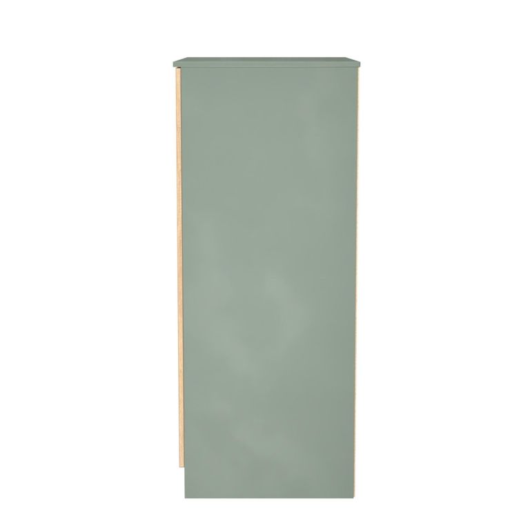 Java Fluted Wardrobe - 2 Door - Plain Midi - Natural and Reed Green