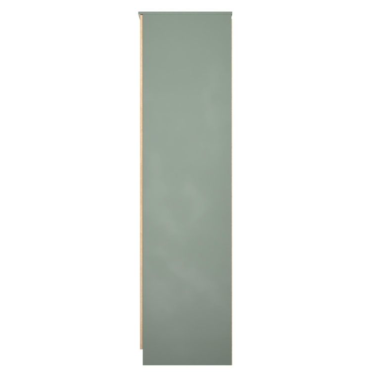 Java Fluted Wardrobe - 2 Door - Tall Robe - Natural and Reed Green