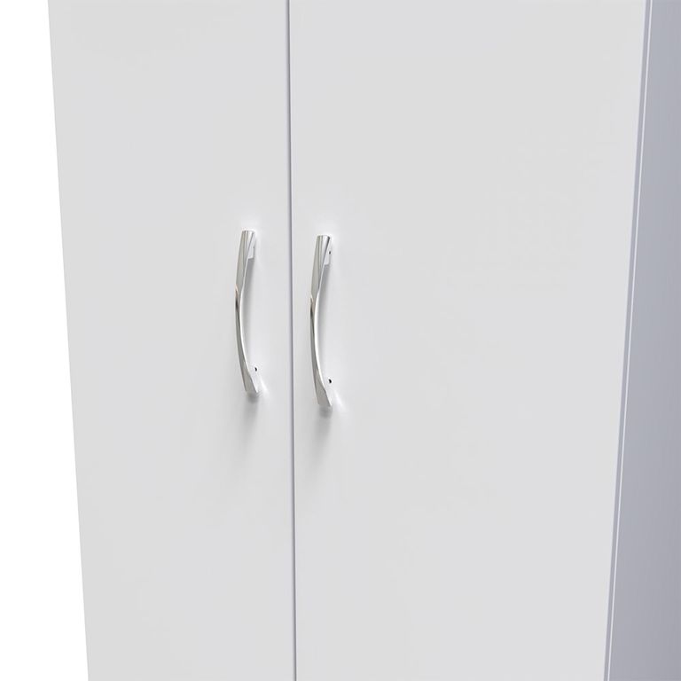 Avon Wardrobe - 2 Door - 2 Drawers - Double - White