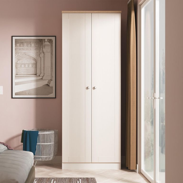 Sussex Wardrobe - 2 Door - Plain - Tall - Cashmere and Oak