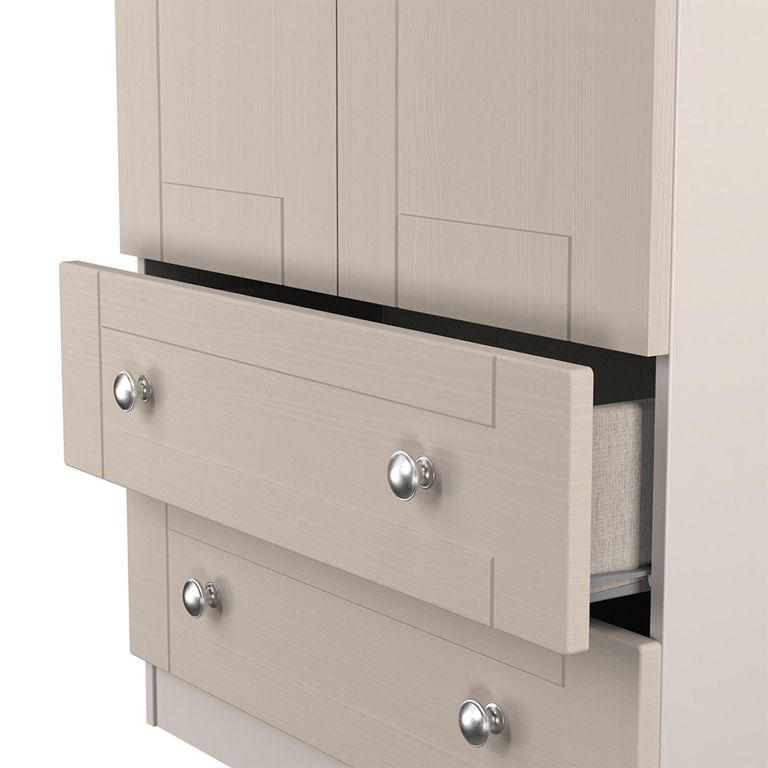 Sussex Wardrobe - 2 Door - 2 Drawer - Double - Cashmere and Oak