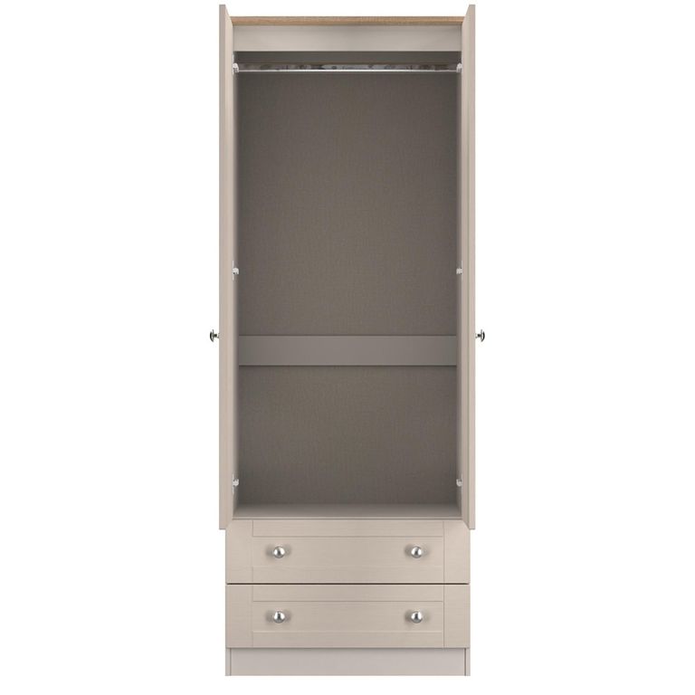 Sussex Wardrobe - 2 Door - 2 Drawer - Double - Cashmere and Oak