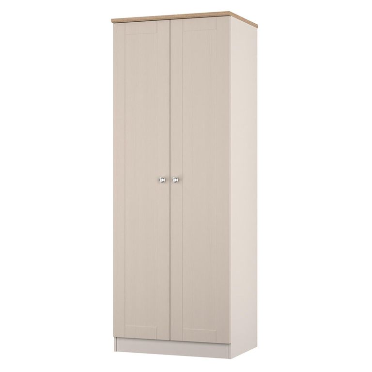 Sussex Wardrobe - 2 Door - Plain - Tall - Cashmere and Oak