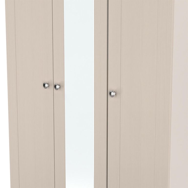 Sussex Wardrobe - 3 Door - 1 Mirror - Tall - Triple - Cashmere and Oak