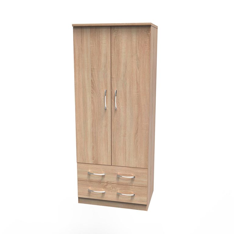 Avon Wardrobe - 2 Door - 2 Drawers - Double - Oak
